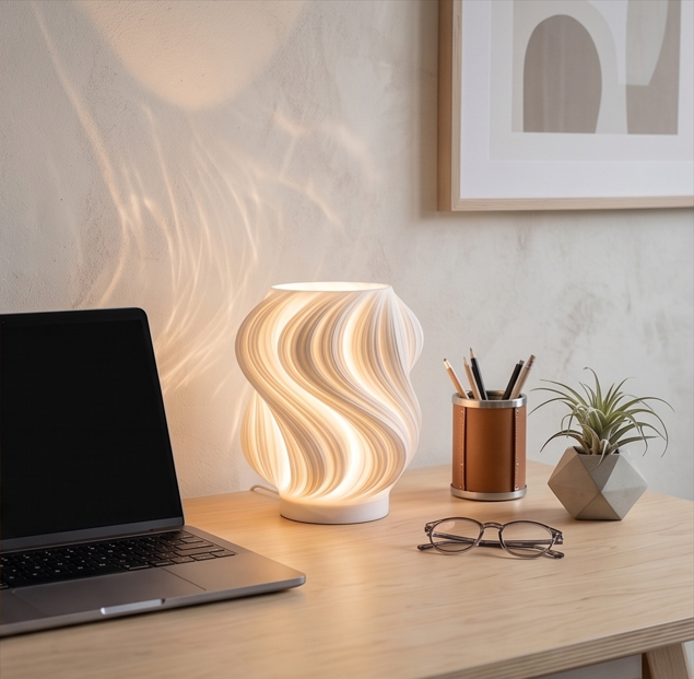 Luna Modern 3D Baskı Dekoratif Masa Lambası